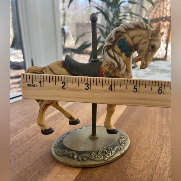 carousel horse Standing Figurine Brass Base Vintage Decor - Picture 4 of 6